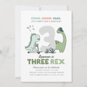 Invitation à la fête d'anniversaire de Trois Rex (Devant)