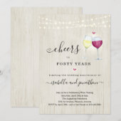 Invitation à la fête d'anniversaire de vin (Devant / Derrière)