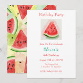 Invitation à la fête d'anniversaire de Watermelon (Devant / Derrière)
