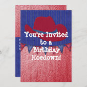 Invitation à la fête d'anniversaire de Western Cow (Devant / Derrière)