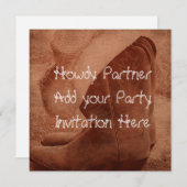 Invitation à la fête d'anniversaire de Western Cow (Devant / Derrière)