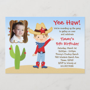 Invitation à la fête d'anniversaire de Western Cow