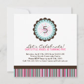 Invitation à la fête d'anniversaire de Whimsical (Dos)