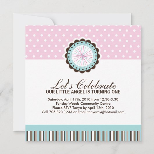 Invitation à la fête d'anniversaire de Whimsical (Dos)