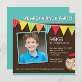 Invitation à la fête d'anniversaire de Whimsical C (Devant / Derrière)