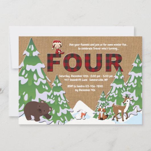 Invitation à la fête d'anniversaire de Winter Four (Devant)