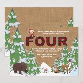 Invitation à la fête d'anniversaire de Winter Four (Devant / Derrière)