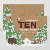 Invitation à la fête d'anniversaire de Winter Ten (Devant / Derrière)