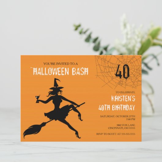 Invitation à la fête d'anniversaire de Witch & Web (Debout devant)