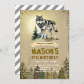 Invitation à la fête d'anniversaire de Wolf (Devant / Derrière)