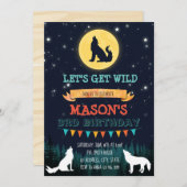 Invitation à la fête d'anniversaire de Wolf (Devant / Derrière)