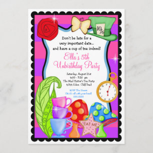 Invitation à la fête d'anniversaire de Wonderland