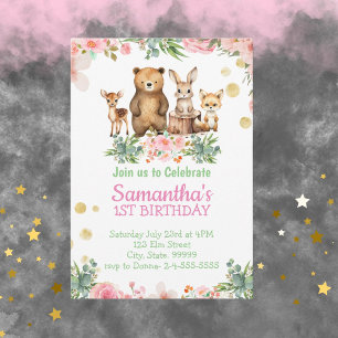 Invitation à la fête d'anniversaire de Woodland Gi