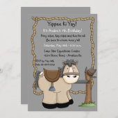Invitation à la fête d'anniversaire de Yippee Ki Y (Devant / Derrière)