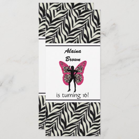 Invitation à la fête d'anniversaire de Zebra Butte (Devant / Derrière)