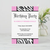 Invitation à la fête d'anniversaire de Zebra, dans (Debout devant)