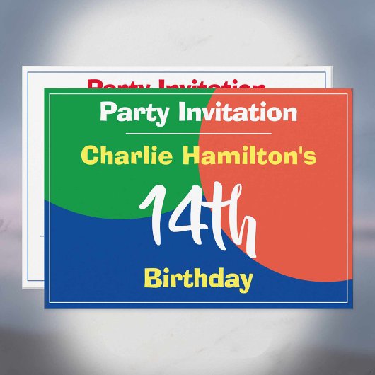 Invitation à la fête d'anniversaire des 14 ans d'u