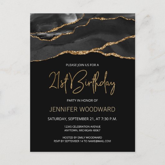 Invitation à la fête d'anniversaire des 21 ans Bla (Devant)