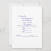 Invitation à la fête d'anniversaire des 25 ans arg (Dos)