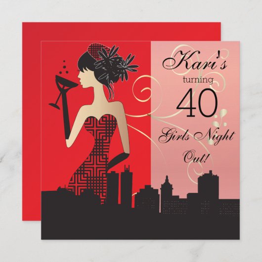 Invitation à la fête d'anniversaire des 40 ans (Devant / Derrière)