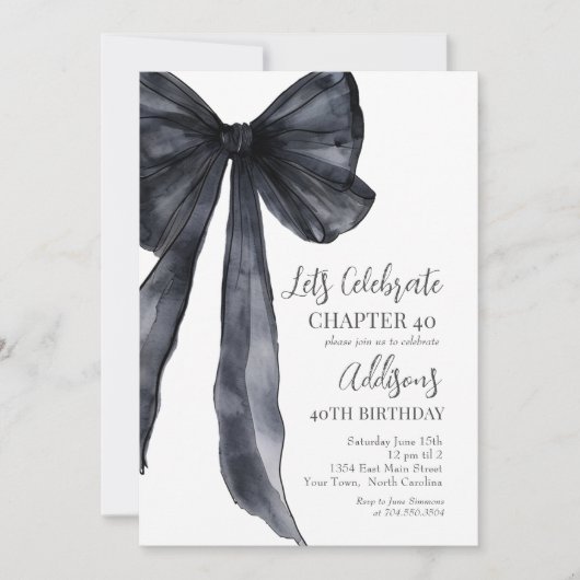Invitation à la fête d'anniversaire des 40 ans Bla (Devant)