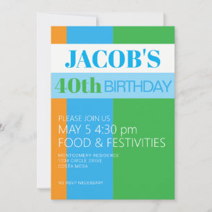 Invitation à la fête d'anniversaire des 40 ans d'u