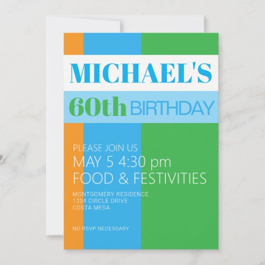 Invitation à la fête d'anniversaire des 60 ans d'u (Devant)