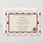 Invitation à la fête d'anniversaire des à petits p (Dos)