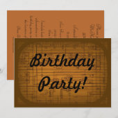 Invitation à la fête d'anniversaire des adultes (Devant / Derrière)