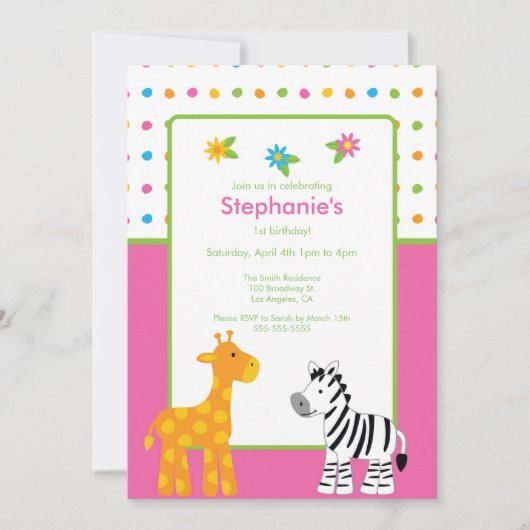 Invitation à la fête d'anniversaire des animaux de (Devant)