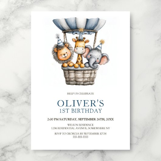 Invitation à la fête d'anniversaire des animaux de