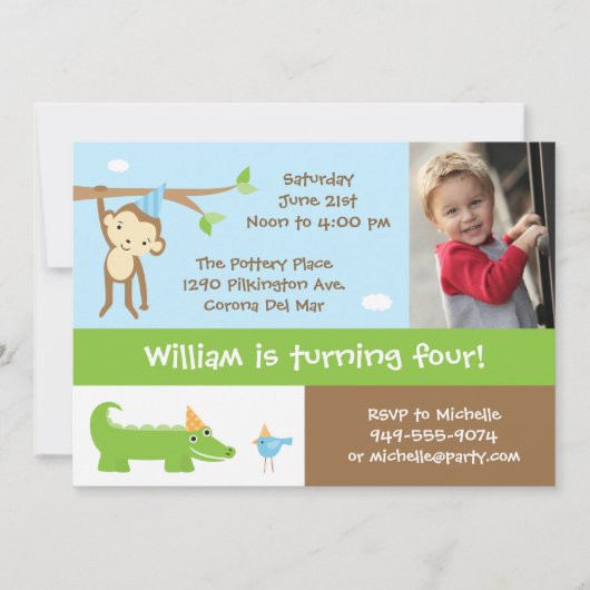 Invitation à la fête d'anniversaire des animaux de (Devant)