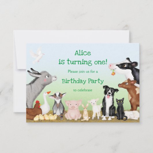 Invitation à la fête d'anniversaire des animaux de (Devant)