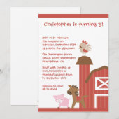 Invitation à la fête d'anniversaire des animaux de (Devant / Derrière)