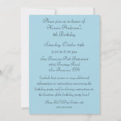 Invitation à la fête d'anniversaire des avions (Dos)