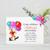Invitation à la fête d'anniversaire des clowns (Debout devant)