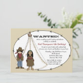 Invitation à la fête d'anniversaire des Cowboys et (Debout devant)