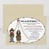 Invitation à la fête d'anniversaire des Cowboys et (Devant / Derrière)