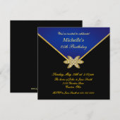 Invitation à la fête d'anniversaire des dames Gold (Devant / Derrière)