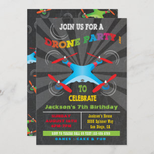 Invitation à la fête d'anniversaire des drones