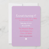Invitation à la fête d'anniversaire des Fées Petit (Dos)