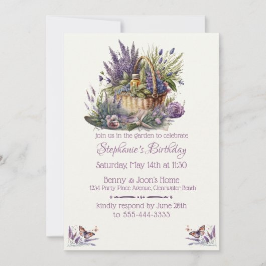 Invitation à la fête d'anniversaire des femmes (Devant)