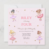 Invitation à la fête d'anniversaire des filles Bal (Devant)