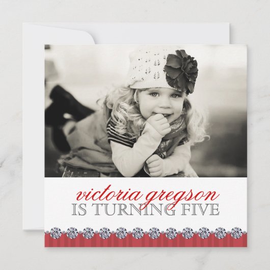 Invitation à la fête d'anniversaire des filles cha (Devant)