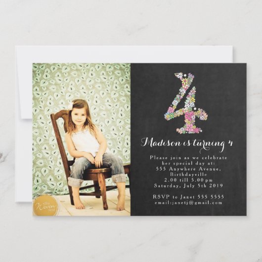 Invitation à la fête d'anniversaire des filles de  (Devant)