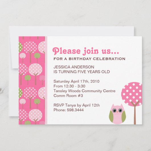Invitation à la fête d'anniversaire des filles de (Devant)
