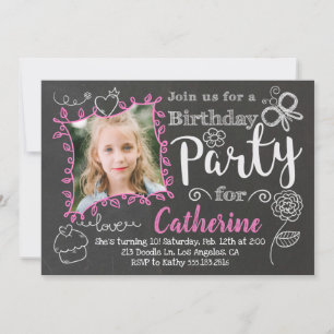 Invitation à la fête d'anniversaire des filles Doo