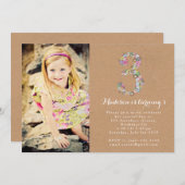 Invitation à la fête d'anniversaire des filles Flo (Devant / Derrière)