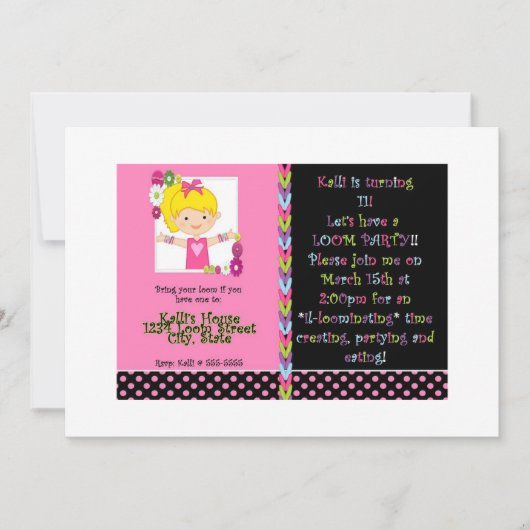 Invitation à la fête d'anniversaire des filles Thè (Devant)