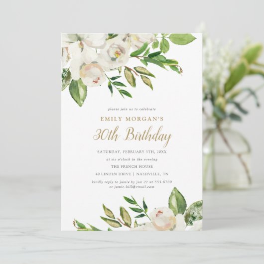 Invitation à la fête d'anniversaire des fleurs dor (Debout devant)